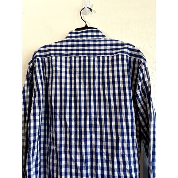 Tommy Hilfiger Mens Regular Fit Button Up Long Sleeve Plaid Shirt Size 16 Blue - Picture 14 of 16